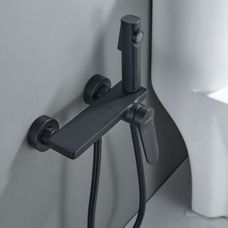 Гигиенический душ со смесителем Shevanik S4305H-1, черный