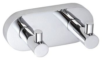 Вешалка-планка Omega  с 2-мя крючками 120x55x50мм, хром