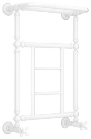 Полотенцесушитель, Сунержа, Ренессанс 1452, водяной, ширина, мм-400, глубина, мм-246, высота, мм-660, подключение-нижнее, мощность, Вт-206, материал-нержавеющая сталь, цвет-белый, артикул 12-0282-6640