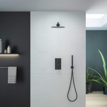 Set 3 в 1 душевой комплект AQUATEK, матовый черный AQ1376MB ЕВРОПА, артикул AQ1376MB