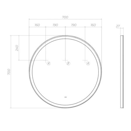 Зеркало VIGO Cosmo Comfort 700, артикул 139