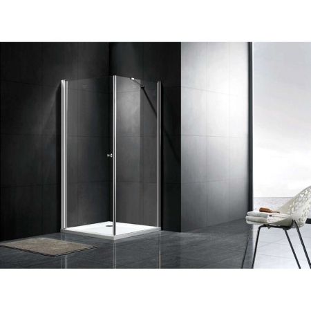 Душевой уголок Gemy New Rockcoco 100х190 квадратный одна распашная дверца профиль Хром стекло прозрачное, артикул S03161C