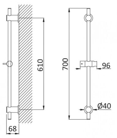 Душевая штанга CEZARES CZR-B-SD, артикул CZR-B-SD-SS