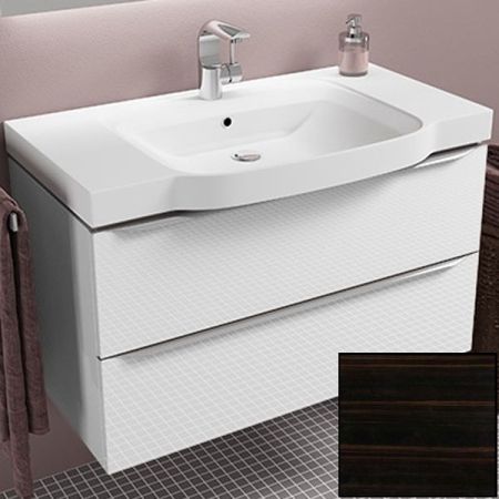 Тумба с раковиной SanVit Тандем 90 ktandem90 с фактурой под дерево подвесная Черное дерево