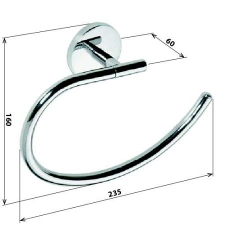 *Полотенцедержатель ALFA кольцо 235x160x65мм, хром, артикул 102402062