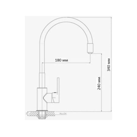 Смеситель для кухни с гибким изливом D-Lin D155318-3, хром/белый