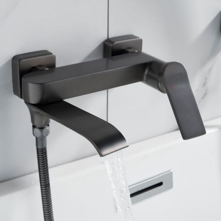 Смеситель для ванны Shevanik S4102T, оружейная сталь, артикул S4102T