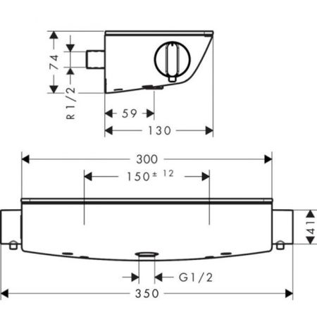HG Ecostat Select Термостат для душа, на 1 источник, настенный монтаж, цвет хром, артикул 13111000