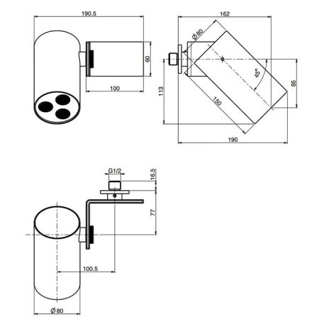 Fima Carlo Frattini Soffioni Верхний душ 8см., настенный, цвет: хром, артикул F5914CR