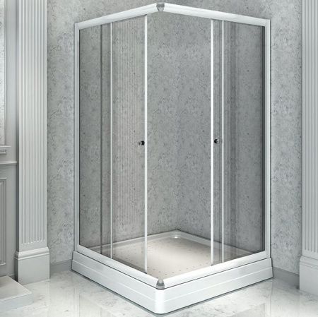 Душевой уголок Radomir 110x110 1-09-1-0-0-1200 профиль Белый стекло прозрачное