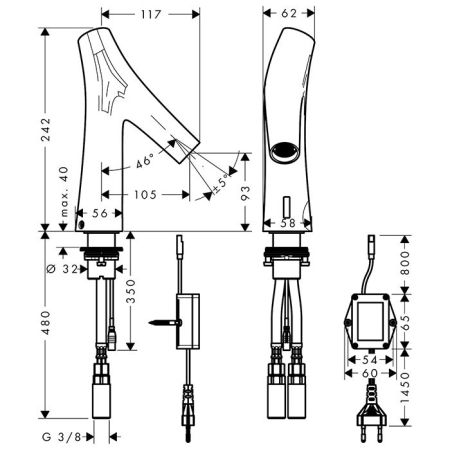 AX Starck Organic Cмес для раковины электр , цвет шлифованная бронза