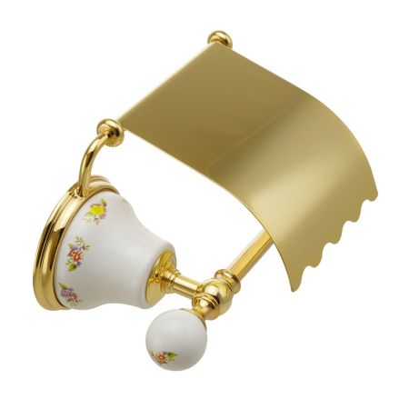 PROVANCE Бумагодержатель закрытый (с крышкой), керамика с декором/золото, артикул 17688