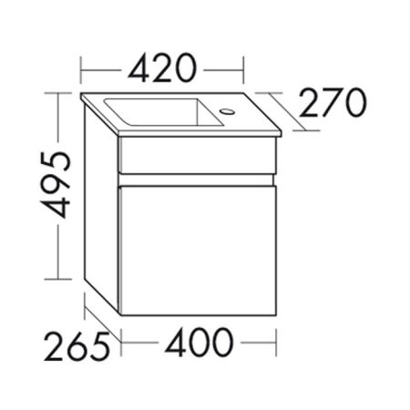 BurgBad Bel Зеркало со светодиодной подсветкой 400х800х38 мм, корпус аллюминий, версия левая L, артикул SIEF040L