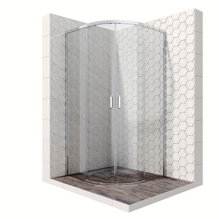 Душевой уголок Ambassador Queen 11011101-ST8, полукруглый, угловой трап, 90х90