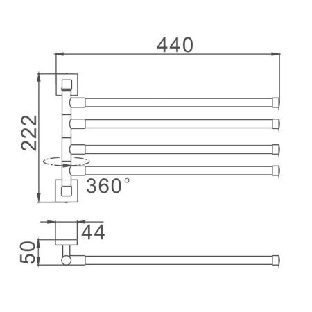 Полотенцедержатель Haiba HB8614, хром