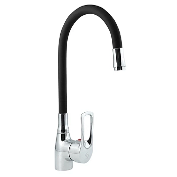 Смеситель для кухни с гибким изливом Славен СЛ-ОД-Ц2Ч, хром/черный