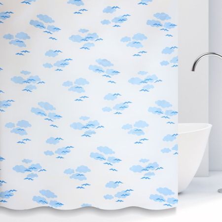 Штора для ванной комнаты Savol S-01718K, облака, артикул S-01718K