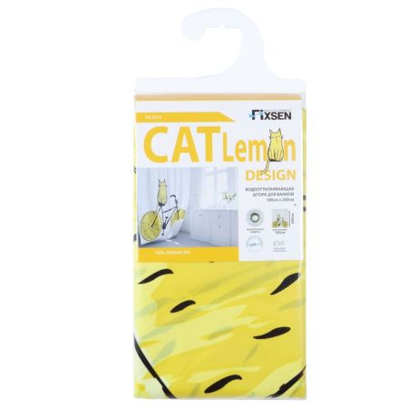 Штора для ванной комнаты FIXSEN DESIGN FX-2515, белый/желтый, артикул FX-2515