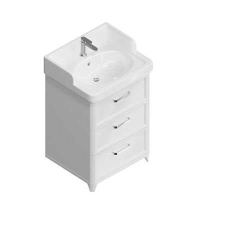 Kerama Marazzi Тумба POMPEI напольная с 3 ящиками 60, белая глянцевая, артикул PO.N.60.3\WHT