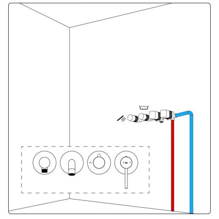 Смеситель встроенный для ванны с душем Timo Saona 2314/03YSM черный, артикул 2314/03YSM