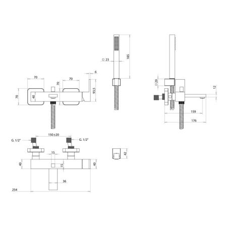 Bongio Reef Смеситель для ванны, цвет хром, артикул 53526CR0DPR