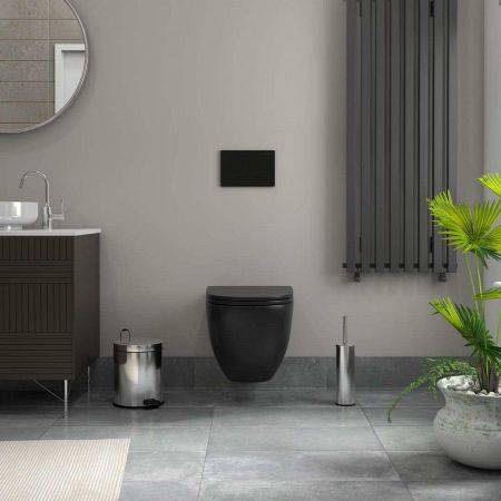 Унитаз подвесной Maretti Elena безободковый с микролифтом, EA10PBM61-560, черный, артикул EA10PBM61-560