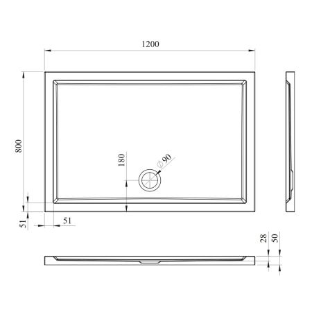 Акриловый душевой поддон Lavinia Boho One 37017120, прямоугольный, 120 х 80 см