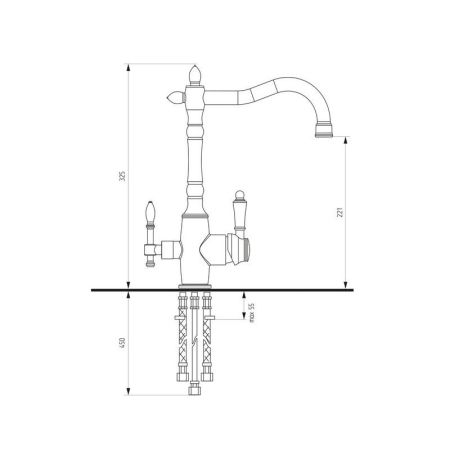 Смеситель для кухни Ulgran U-018, бронза, артикул U-018