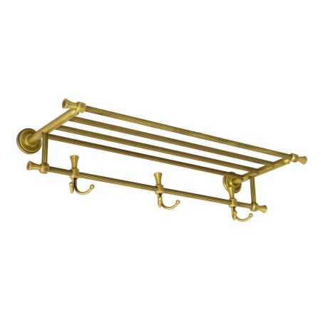 FORTUNA Полка-держатель для полотенец с 3-мя двойными крючками L65хP25xh13 см, бронза, артикул 27713