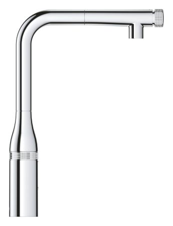 Смеситель для кухни GROHE Essence SmartControl с выдвижным L-образным изливом, хром (31615000), артикул 31615000