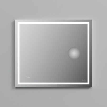 M91AMOX0803WG Универсальное зеркало с контурной Led-подсветкой, часами и косметическим зеркалом, 80