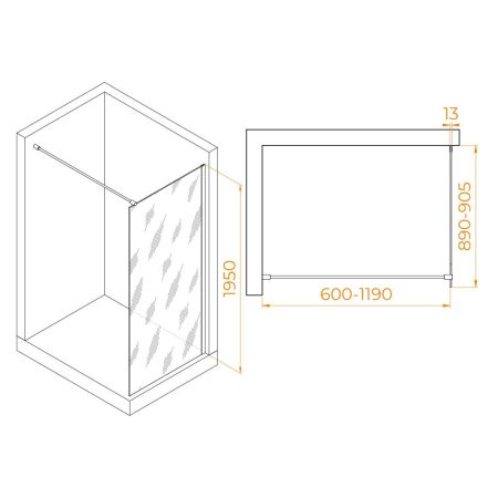 Душевая перегородка RGW WA-010B (Тонированное (Серое), 900), артикул 351001009-34