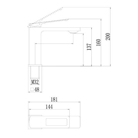 Смеситель для раковины Savol S-009001Q, графит