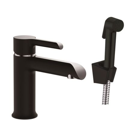 Смеситель для раковины с гигиеническим душем Haiba HB12805-7, черный