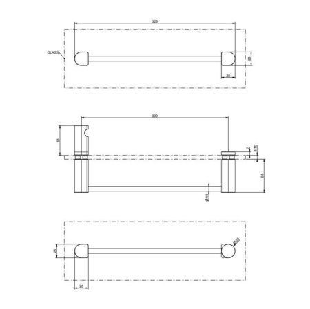GESSI Rilievo Полотенцедержатель, 30 см, цвет: nero XL