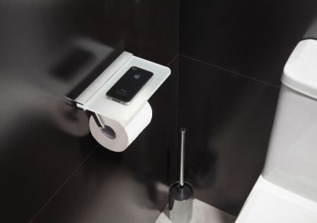 Держатель туалетной бумаги Langberger 32041В с полкой Хром