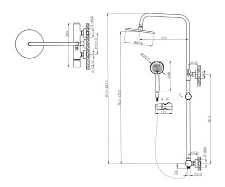 Душевая система Bronze de Luxe FOCUS 24612CM, хром, артикул 24612CM