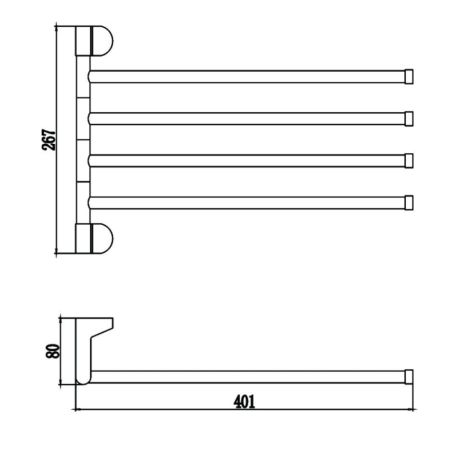 Полотенцедержатель Savol S-007304, хром, артикул S-007304