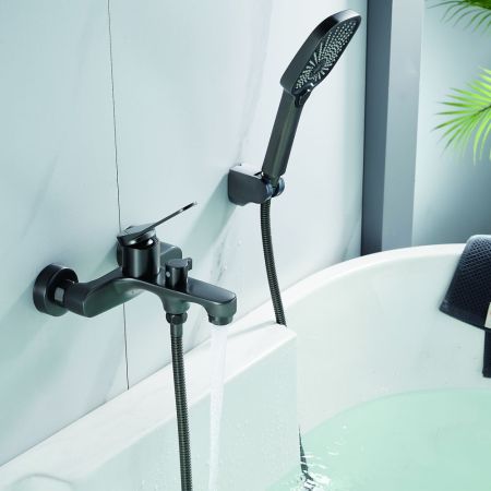 Смеситель для ванны Shevanik S6202T, оружейная сталь, артикул S6202T