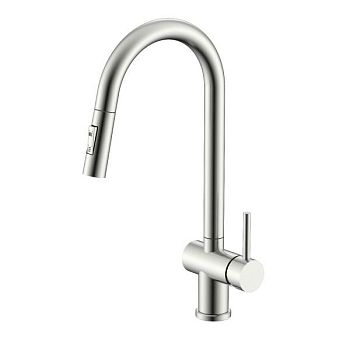 Смеситель для кухни с выдвижным изливом Splenka S204.49.05, сатин