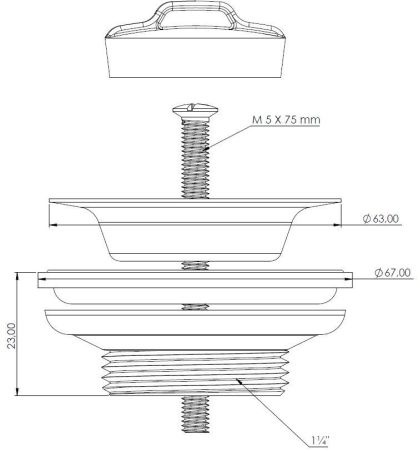 Водослив для умывальника Aquanet, артикул 00339429