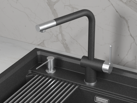 Смеситель для кухни GRANULA (5017, ЧЁРНЫЙ), артикул 5017, ЧЁРНЫЙ