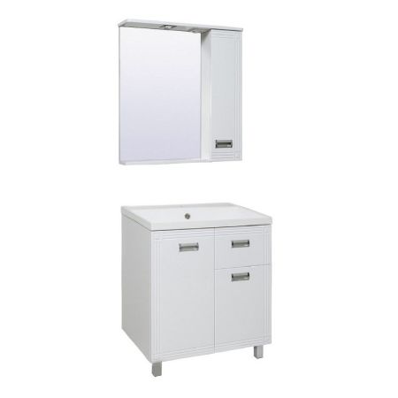 Зеркало со шкафом Runo Карат 70 4620750028299 с подсветкой Белое