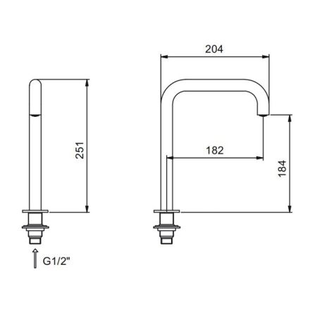 Fantini Fontane Bianche Излив, установка на столешницу, цвет: Matt Gun Metal PVD, артикул 47 P5 8441