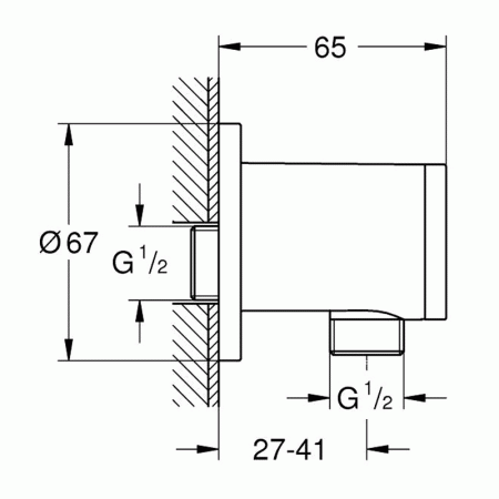 Подключение душевого шланга стандартное 28671001 Tempesta, артикул 28671001