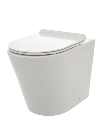 AQM3001 Унитаз напольный приставной сиденьем SoftClose, технология смыва Rimless. 580x370x430, артикул AQM3001