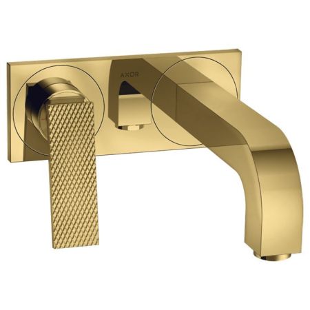 AX Citterio Смеситель для раковинынастенный,пан,тек, цвет полированное золото, артикул 39171990