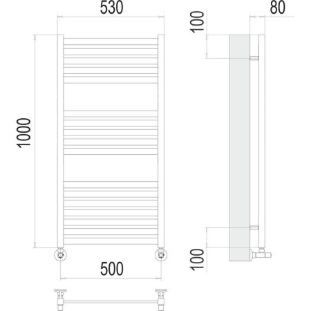 Полотенцесушитель водяной Terminus Тоскана П17 50х100, артикул 4670078530875