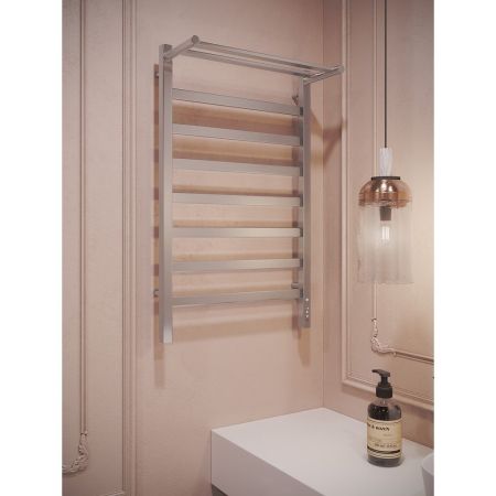 Полотенцесушитель электрический с полкой Terminus Ното П8 50х85 quick touch, хром, артикул 4670078559258