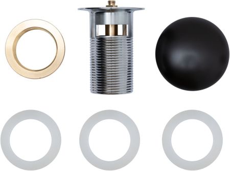 Донный клапан Aquanet черный матовый, с переливом, артикул 00333929